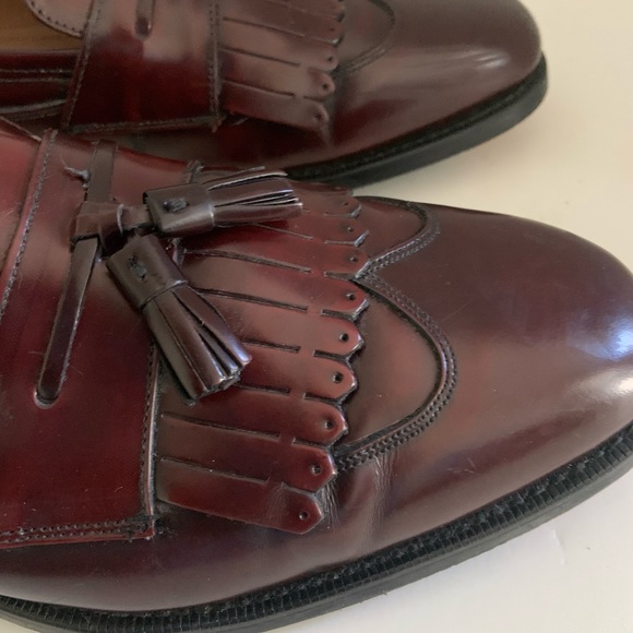 Johnston Murphy burgundy slip on wingtips 11.5M - Picture 4 of 10